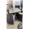 Image 2 : BRAND NEW 5 PIECE OUTDOOR DINING TABLE W/ TEMPERED GLASS TOP, FULLY ASSEMBLED  POWDER COATED ALUMINU