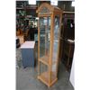 Image 1 : OAK FINISH GLASS DISPLAY CABINET WITH SIDE DOORS