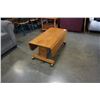 Image 2 : DROPLEAF SPRING LOADED OAK COFFEE TABLE/DINING TABLE