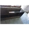 Image 8 : FLOOR MODEL AUTHENTIC WATER HYACINTH RATTAN MODERN SOFA W/ SOLID WOOD DISPLAY SHELVE ARMS AND BROWN 