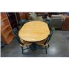 Image 2 : ROUND MAPLE AND GREEN  DINING TABLE WITH 4 CHAIRS