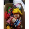 Image 2 : 2 boxes of vintage toy robot and collectible toys including vintage daisy duck hat with plastic bill