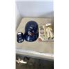 Image 1 : ED SPRAGUE JR SIGNED COLLECTABLE HELMETS AND BATMAN EGGHEAD FIGURE