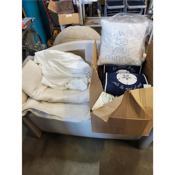 Lot of designer pillows, mattress pad and covers