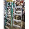 Image 2 : 6FT FIBERGLASS AND 6FT ALUMINUM A FRAME LADDERS WITH 5FT ALUMINUM LADDER