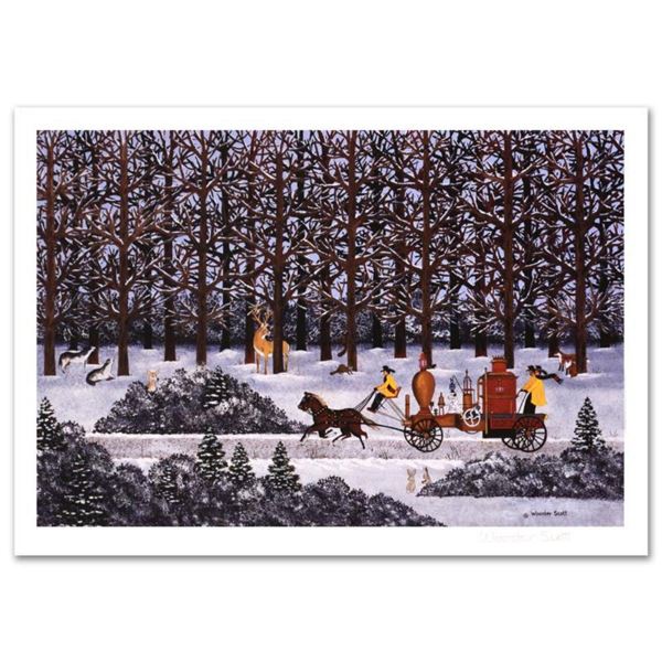 Jane Wooster Scott, "Dashing Through the Snow" Hand Signed Limited Edition Lithograph with Letter of