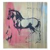 Image 1 : Gail Rodgers, "Leonardo's Horse" Hand Signed Original Hand Pulled Silkscreen Mixed Media on Canvas w