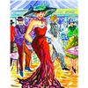 Image 2 : Patricia Govezensky- Original Watercolor with Hand Painted Frame "Aida"