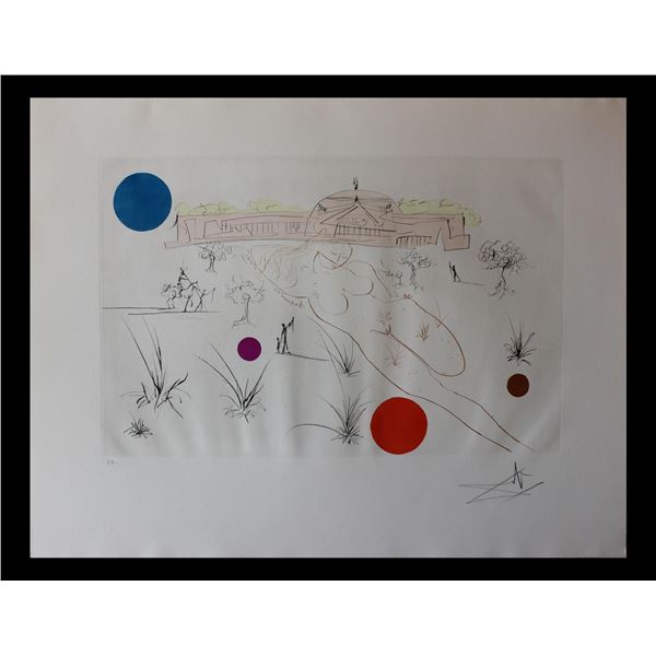 Salvador Dali- Original Etching with color "Museum of Science and Industry"