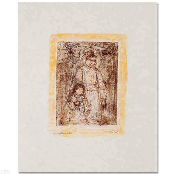 "Michelle and Nana" Limited Edition Lithograph by Edna Hibel (1917-2014), Numbered and Hand Signed w