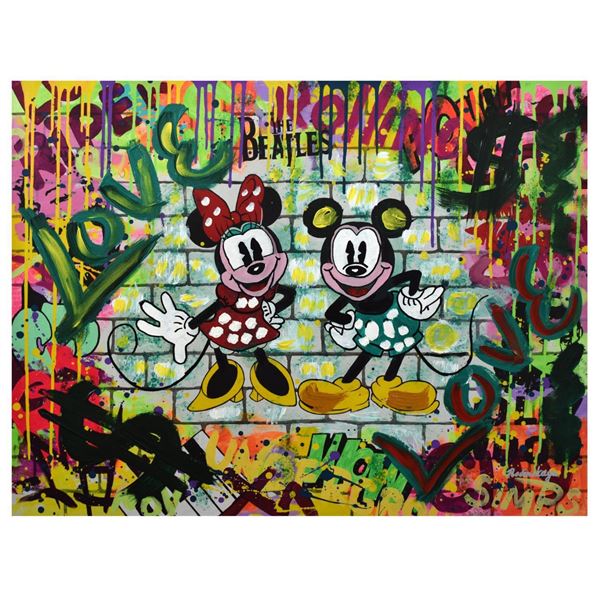 Nastya Rovenskaya- Mixed Media "Mickey & Minnie"