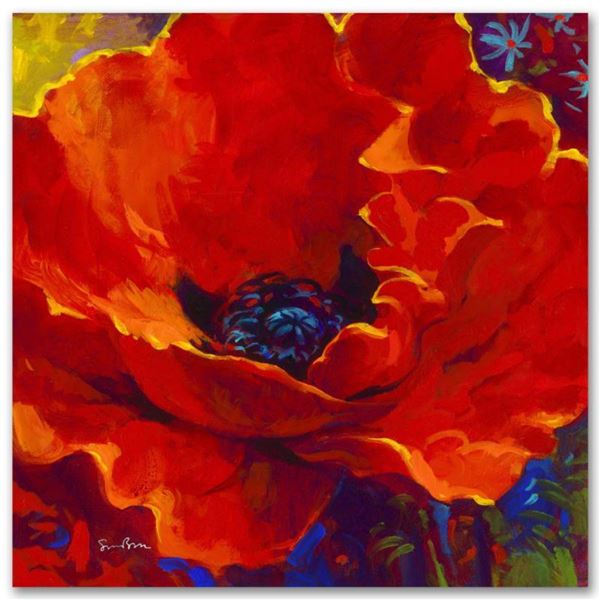 "Lady In Red" Limited Edition Giclee on Canvas by Simon Bull, Numbered and Signed. This piece comes 