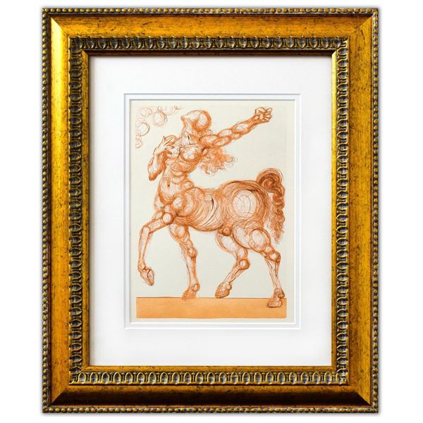 Salvador Dali- Original Color Woodcut on B.F.K. Rives Paper "Inferno 25"