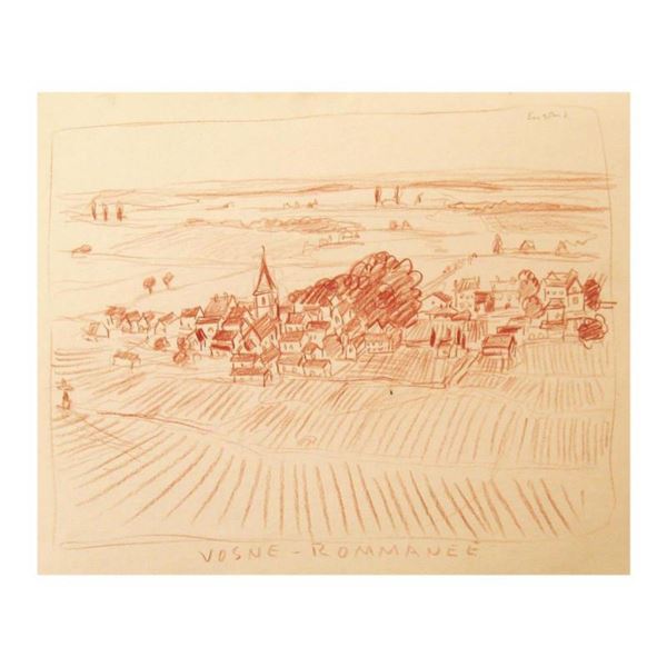 Wayne Ensrud "Village of Vosne Romanee, Burgundy, France" Pastel Original Artwork; Hand Signed; COA