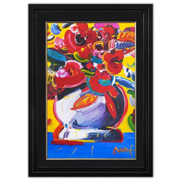 Peter Max- Original Mixed Media "Flowers"