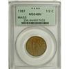 Image 3 : 1787 1/2 C Massachusetts Half Cent MS64 Brown