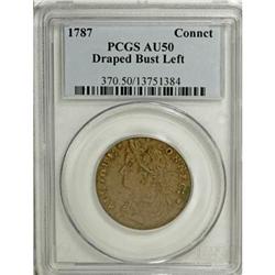 1787 COPPER Connecticut Copper, Draped Bust Left