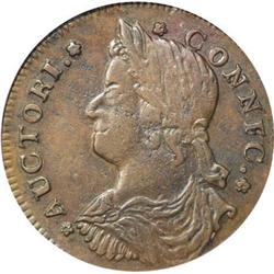 1787 COPPER Connecticut Copper, CONNFC AU53