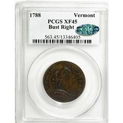 1788 COPPER Vermont Copper, Bust Right XF45