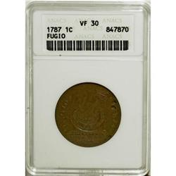 1787 1C Fugio Cent, STATES UNITED, Cinquefoils