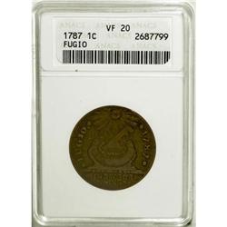 1787 1C Fugio Cent, VF20 ANACS