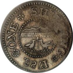 1783 SHLNG Chalmers Shilling, Long Worm VF35