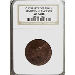 (1792-94) TOKEN Kentucky Token, LANCASTER Edge