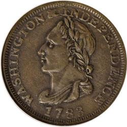 1783 1C Washington Unity States Cent MS62 Brown