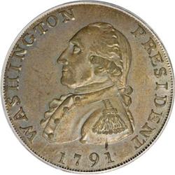 1791 1C Washington Large Eagle Cent MS65 Brown