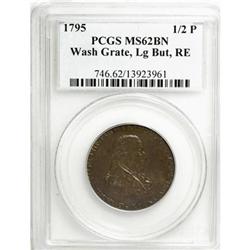 1795 1/2P Washington Grate Halfpenny, Large