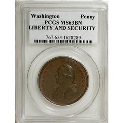 Washington Liberty & Security MS63 BN PCGS