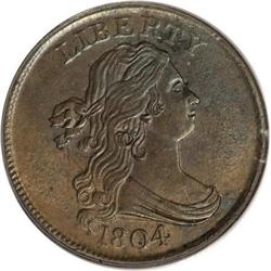 1804 1/2 C Crosslet 4, No Stems MS63 Brown PCGS