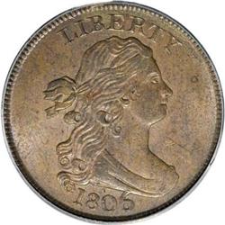 1806 1/2 C Large 6, Stems MS63 Brown PCGS