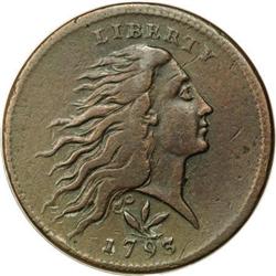 1793 1C Wreath Cent--Vine and Bars-- VF30 ANACS