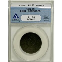 1814 1C Crosslet 4 AU55 ANACS