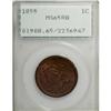 Image 1 : 1855 1C Slanting 5s MS65 Red and Brown PCGS.