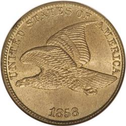 1858 1C Large Letters MS65 NGC