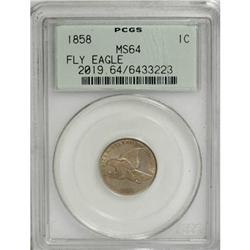 1858 1C Small Letters MS64 PCGS