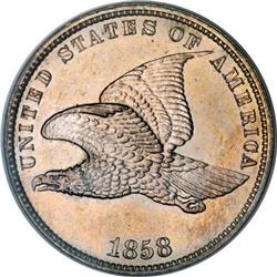 1858 1C Small Letters MS65 PCGS