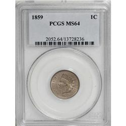 1859 1C MS64 PCGS