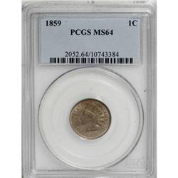 1859 1C MS64 PCGS