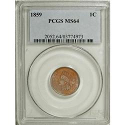 1859 1C MS64 PCGS