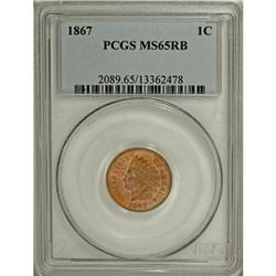 1867 1C MS65 Red and Brown PCGS