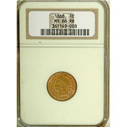 1868 1C MS66 Red and Brown NGC