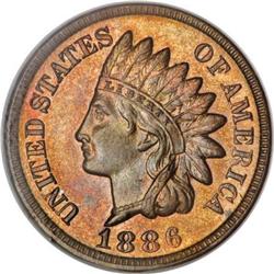 1886 1C Type Two MS65 Red and Brown NGC