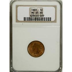 1891 1C MS65 Red NGC