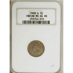 1909-S 1C MS64 Red and Brown NGC