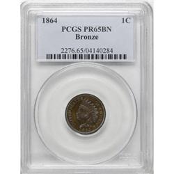 1864 1C Bronze No L PR65 Brown PCGS