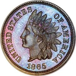 1865 1C PR65 Red and Brown Cameo NGC