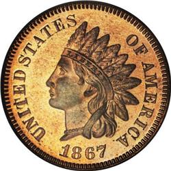 1867 1C PR64 Cameo PCGS